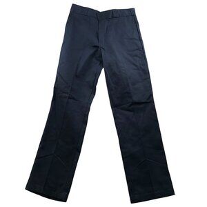 Dickies Mens Work Pants Size 34x34 Straight Leg Flat Front Navy Blue Classic